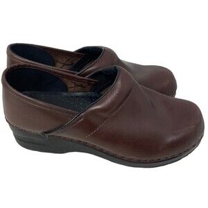 LL Bean Shoes Brown Leather Clogs Mules Comfort Slip On Women's Size 7.5 M